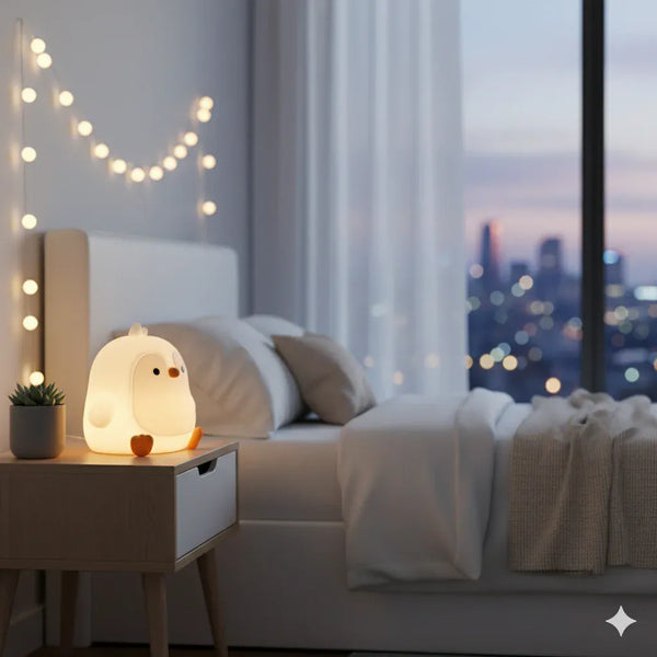 Lampe Pinguin Nachtlicht aus Silikon 7 Farben