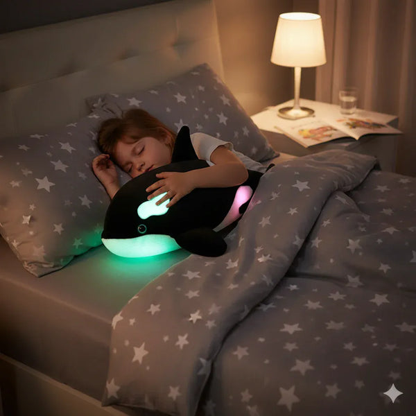 Großes Kuscheltier Nachtlicht Wal LED