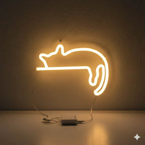 Neon Nachtlicht in Katzenform