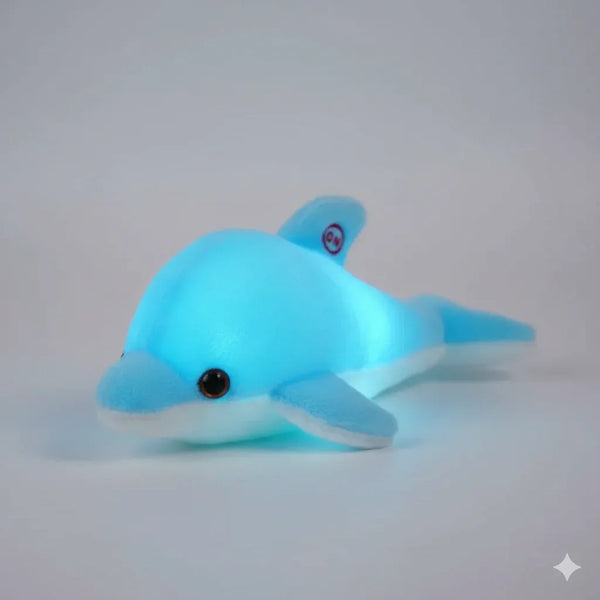Leuchtendes Plüschkissen in Delfinform