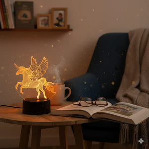 Großes Nachtlicht Einhorn 3D 16 Farben mit Fernbedienung