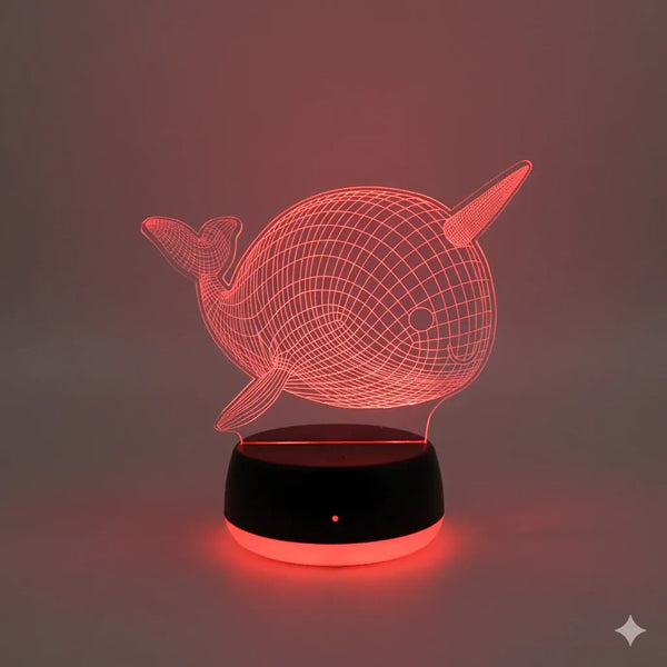 Nachtlicht Lampe Wal 3D