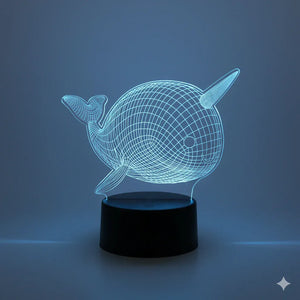 Nachtlicht Lampe Wal 3D