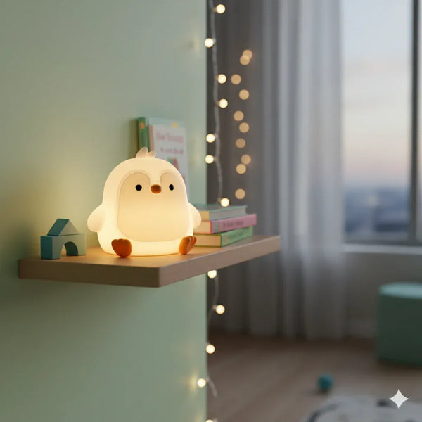 Lampe Pinguin Nachtlicht aus Silikon 7 Farben