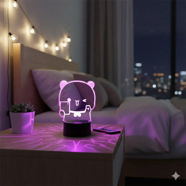 Nachtlicht Baby Panda Fernbedienung 3D 16 Farben