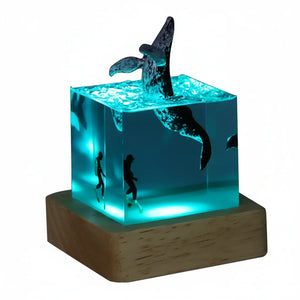 Blauwal Nachtlicht 3D aus Kunstharz