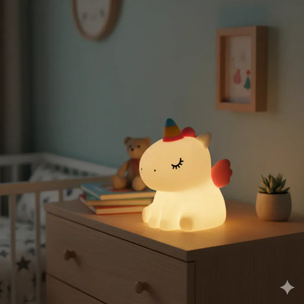 Nachtlicht Einhorn LED Wiederaufladbar aus Silikon