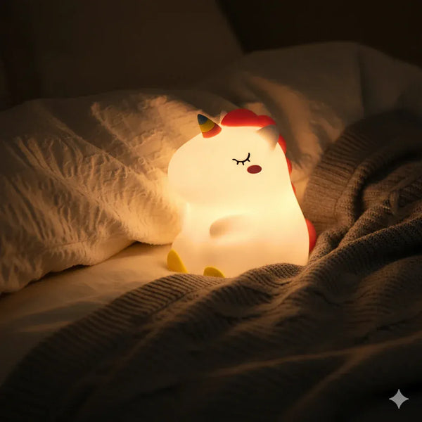 Kleines Nachtlicht Einhorn Wiederaufladbar aus Silikon