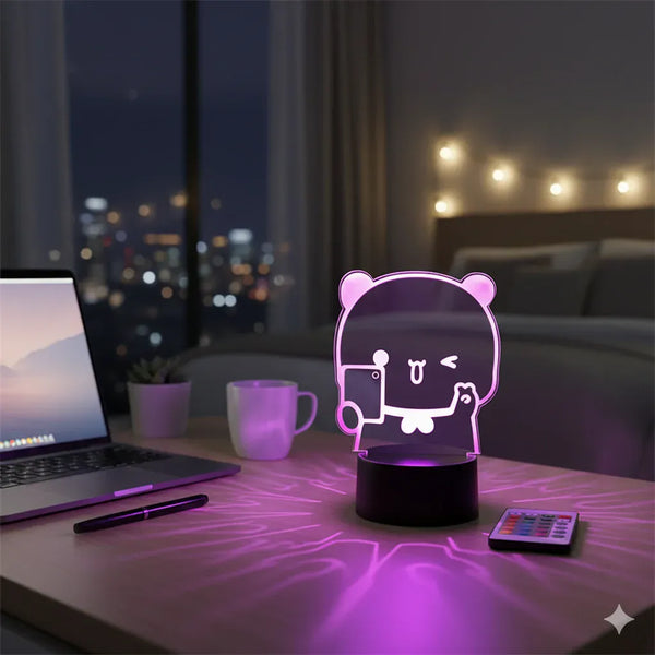 Nachtlicht Baby Panda Fernbedienung 3D 16 Farben