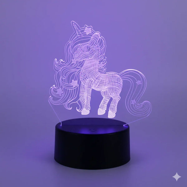 Großes 3D LED Einhorn Nachtlicht mit 16 Farben und Fernbedienung