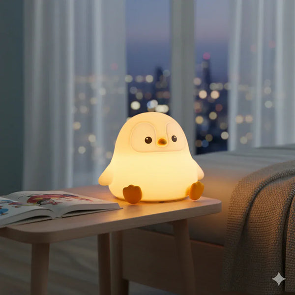 Nachtlicht Pinguin aus Silikon Wiederaufladbar