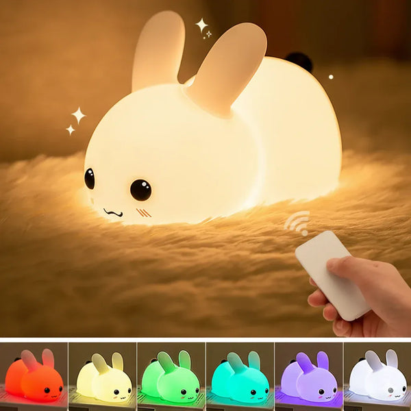 Lampe Hase Nachtlicht aus Silikon mit Fernbedienung