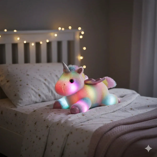 Einhorn Nachtlicht Plüsch mit LED-Lichtern