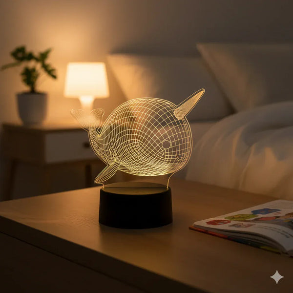 Nachtlicht Lampe Wal 3D