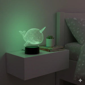 Nachtlicht Lampe Wal 3D