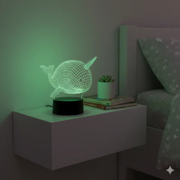 Nachtlicht Lampe Wal 3D