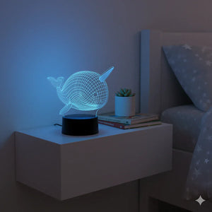 Nachtlicht Lampe Wal 3D