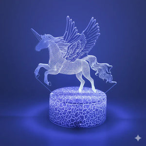 Großes Nachtlicht Einhorn 3D 16 Farben mit Fernbedienung