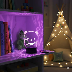 Nachtlicht Baby Panda Fernbedienung 3D 16 Farben