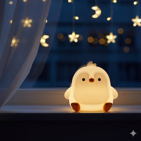 Lampe Pinguin Nachtlicht aus Silikon 7 Farben