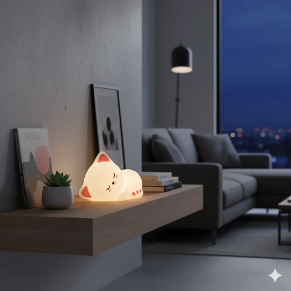 Nachtlicht Katze Silikon 7 Farben