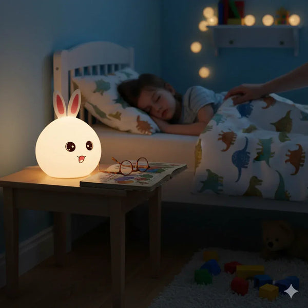 Nachtlicht in Hasenform aus Silikon 7 Farben