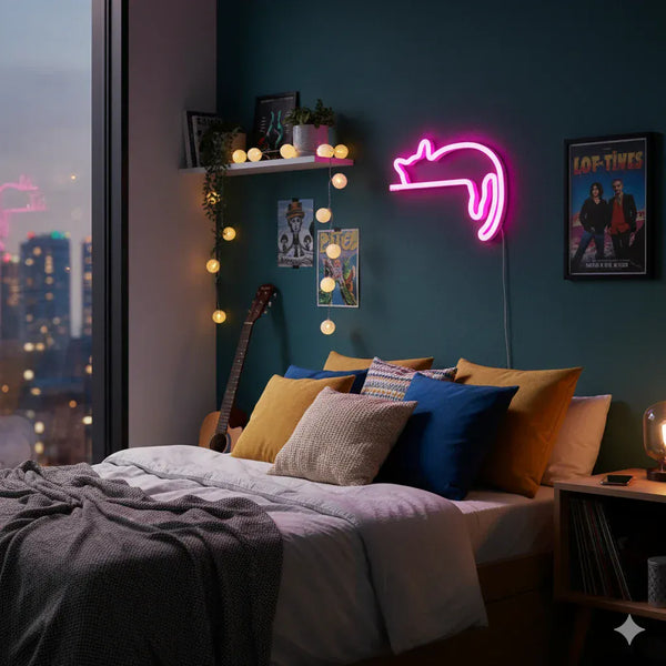Neon Nachtlicht in Katzenform