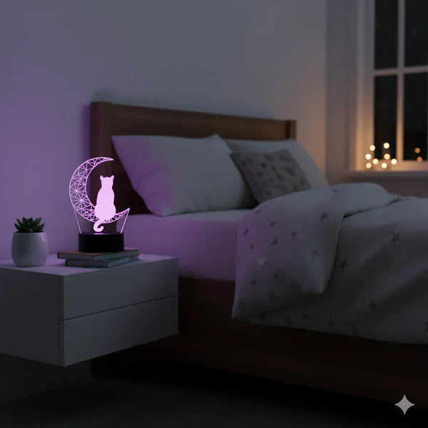 Nachtlicht 3D Katze 7 Farben