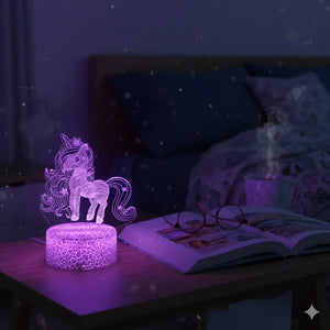 Großes 3D LED Einhorn Nachtlicht mit 16 Farben und Fernbedienung