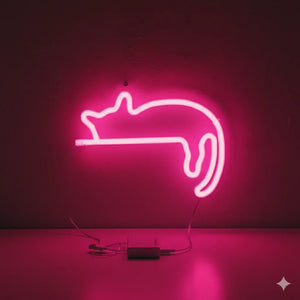 Neon Nachtlicht in Katzenform