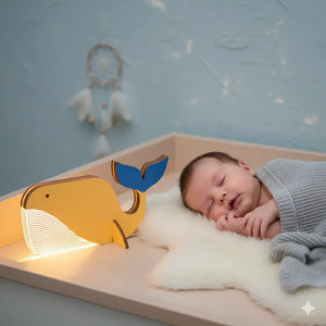 Nachtlicht Baby Wal aus Holz