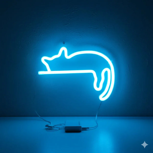 Neon Nachtlicht in Katzenform