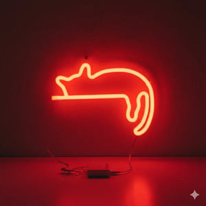 Neon Nachtlicht in Katzenform