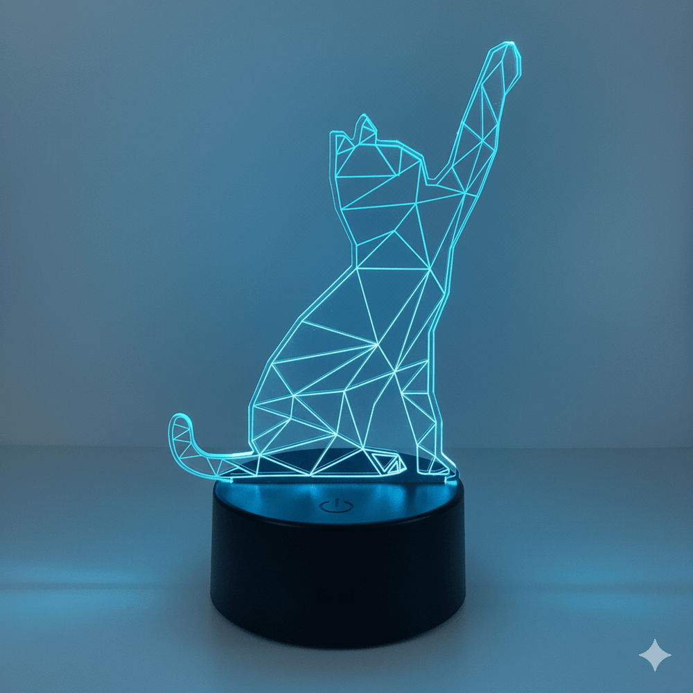 Nachtlicht Katze LED 3D 7 Farben