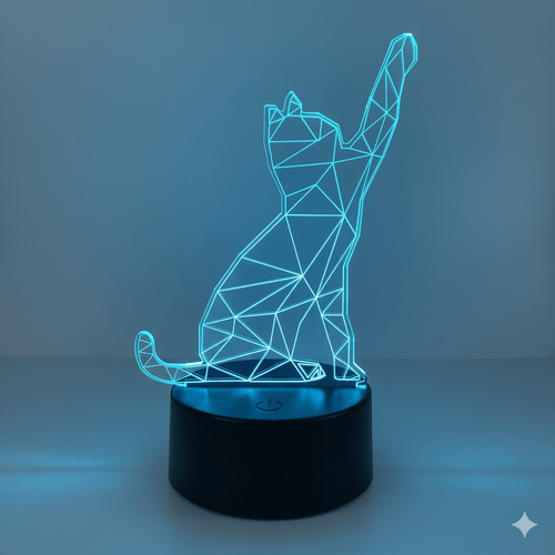 Nachtlicht Katze LED 3D 7 Farben