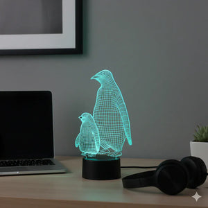 Nachtlicht Lampe Pinguin 3D mit Fernbedienung 16 Farben