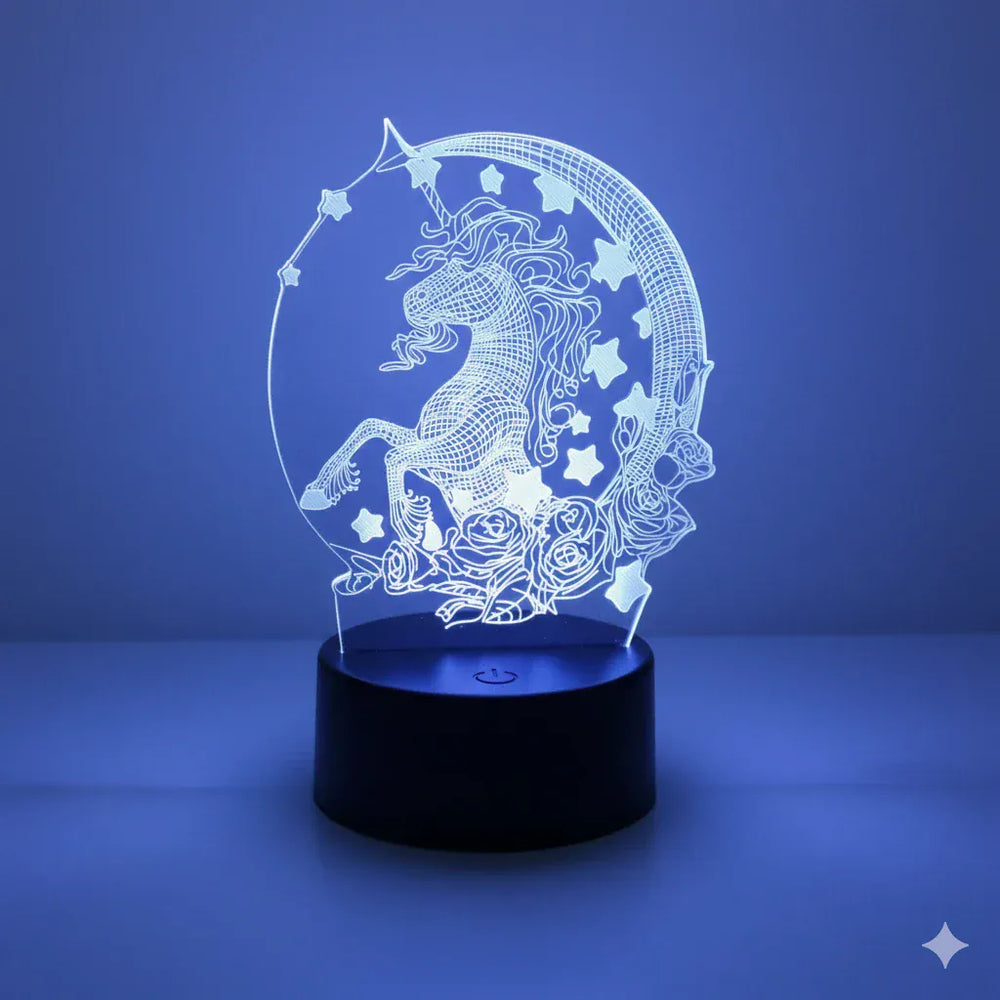 Nachtlicht Einhorn 3D 16 Farben mit Fernbedienung