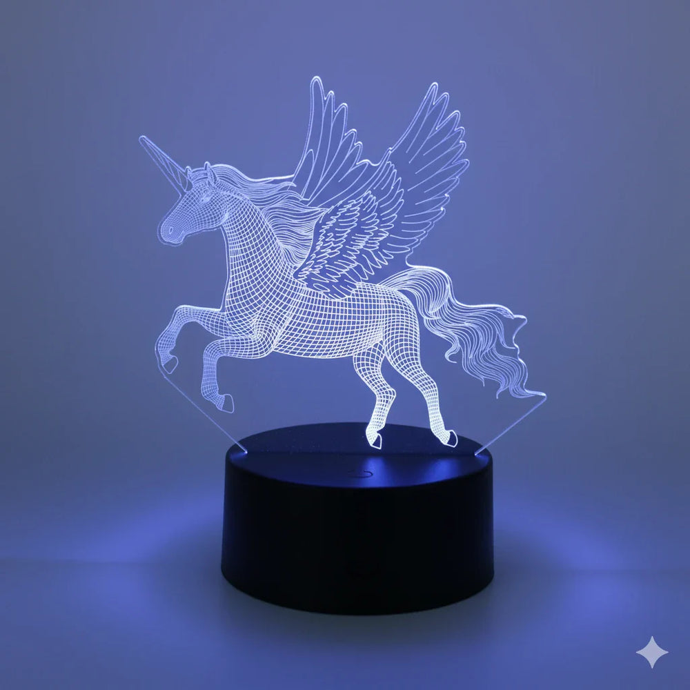 Grosse Veilleuse Licorne 3D 16 Couleurs avec Télécommande