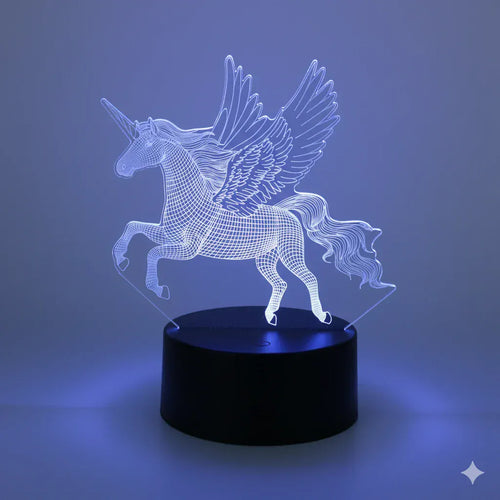 Großes Nachtlicht Einhorn 3D 16 Farben mit Fernbedienung