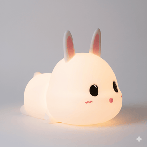 Kuscheltier Hase Nachtlicht aus Silikon 7 Farben