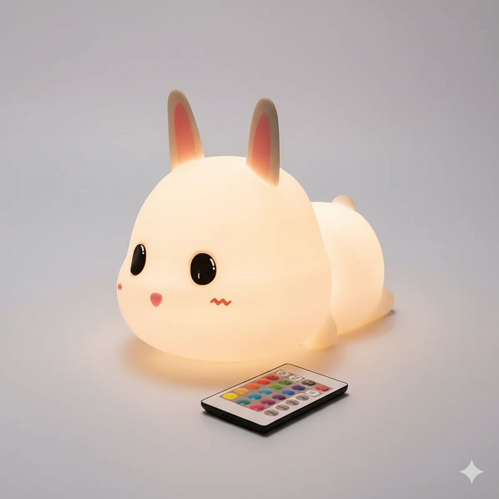 Doudou Lapin Veilleuse en Silicone 7 Couleurs