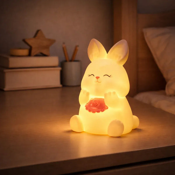 Nachtlicht Lampe in Hasenform mit Lätzchen