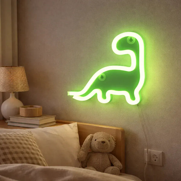 Leuchttafel Nachtlicht Neon in Dinosaurierform