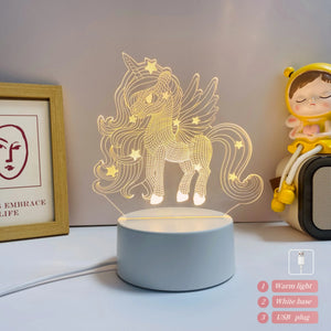 Einhorn Nachtlicht 3D 7 Farben aus Acryl