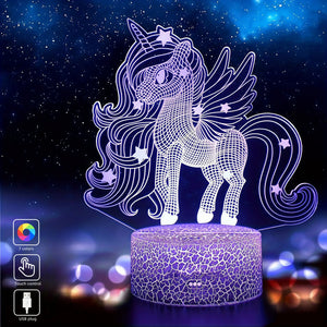 Einhorn Nachtlicht 3D 7 Farben aus Acryl