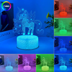 Einhorn Nachtlicht 3D 7 Farben aus Acryl