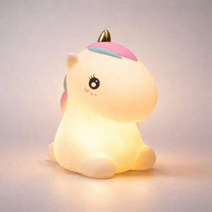 Buntes Nachtlicht Einhorn LED, aus Silikon, Wiederaufladbar per USB