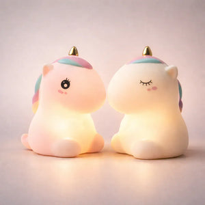 Buntes Nachtlicht Einhorn LED, aus Silikon, Wiederaufladbar per USB