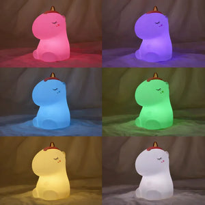 Buntes Nachtlicht Einhorn LED, aus Silikon, Wiederaufladbar per USB