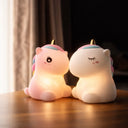 Buntes Nachtlicht Einhorn LED, aus Silikon, Wiederaufladbar per USB